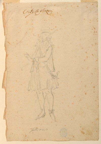 رسم، تصميم أزياء: رجل العالم للباليه، حوالي عام 1720 بواسطة فنان غير معروف