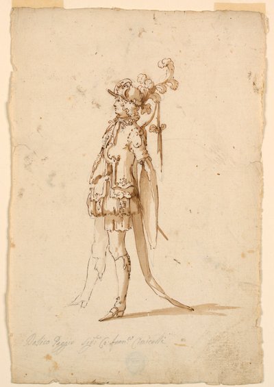 رسم، تصميم أزياء: صفحة لباليه، حوالي عام 1720 بواسطة فنان غير معروف