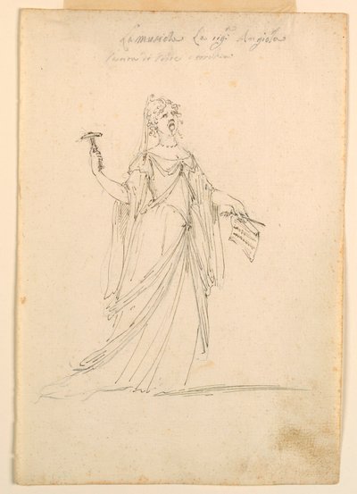 رسم، تصميم أزياء: موسيقى لباليه، حوالي عام 1720 بواسطة فنان غير معروف