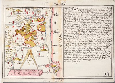 خريطة من القرن السادس عشر لمقاطعة ليمريك، أيرلندا، حوالي عام 1588 (ورق، كتان) بواسطة فنان غير معروف
