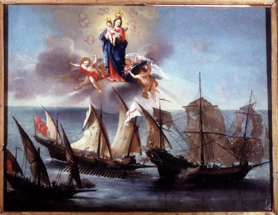 هاجم قارب جنوى من قبل غاليوت ونصف مطبخ بربري. Ex-voto 1796. المتحف البحري في جنوة - بيغلي. بواسطة فنان غير معروف