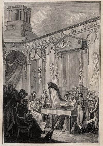 حفل موسيقي لبيير جان جارات (بيير جان) 1762-1823 موسيقي ومغني الباريتون francais بواسطة فنان غير معروف