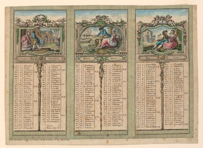 تقويم 1789 بواسطة فنان غير معروف