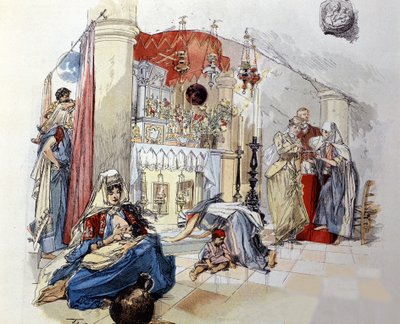 بيتليم (الضفة الغربية): كهف الحليب. 1890 بواسطة فنان غير معروف
