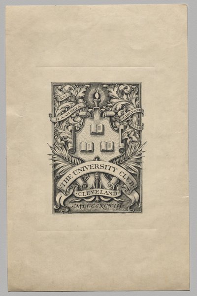 Bookplate: نادي الجامعة ، كليفلاند بواسطة فنان غير معروف