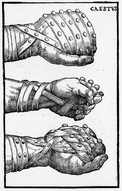 Boxing gloves - in “Hieronymi Mercurialis de Arte Gymnastica””, Venice edition بواسطة فنان غير معروف