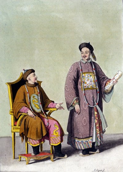 إمبراطور الجير الصيني مع لغة الماندرين - في "Le costume ancien et moderne" بقلم J. Ferrario ، محرر. ميلان بواسطة فنان غير معروف