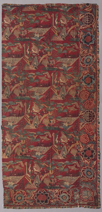 غطاء سرير Chintz أو معلق بنمط مستوحى من اليابان ، النصف الأيمن بواسطة فنان غير معروف