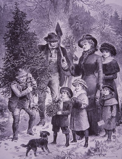Christmas tree seller (engraving) بواسطة فنان غير معروف