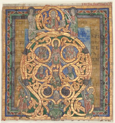 قطع من Antiphonary: الأولي أ [spiciens a longe]: شجرة جيسي بواسطة فنان غير معروف
