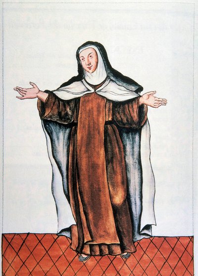 الحياة اليومية وعادات بيرو: "Carmelite dechaussee" "لوحة مائية مأخوذة من كتاب" Trujillo del Peru "بقلم بالتاسار مارتينيز Companon y Bajanda ، أسقف تروخيو (1782-1785). القرن الثامن عشر مدريد. مكتبة ديل بالاسيو ريال بواسطة فنان غير معروف