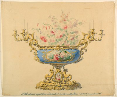 تصميم ل Jardiniere و Candelabrum بواسطة فنان غير معروف