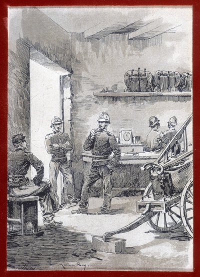 Firefighters in a barracks: town post - n.d بواسطة فنان غير معروف