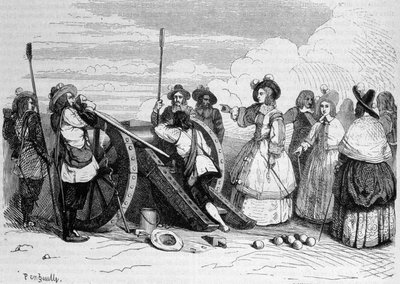 فروند: "" صورة آن ماري لويز دورليانز ، دوقة (مدام) مونتبينسير ديت لا غراند مادموزيل (1627-1693) تناوب شرائع الباستيل ضد جيش الملك لإنقاذ ابن عمها أمير كوندي " بواسطة فنان غير معروف