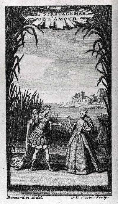 واجهة "" Les Stratagemes de l'Amour "لبيير تشارلز (بيير تشارلز) روي كاتب الأغاني الفرنسي (1683-1764) لباليه الأوبرا أو الباليه البطولي بقلم ديستوشيس أندريه كاردينال (1672-1749). 1726. بواسطة فنان غير معروف