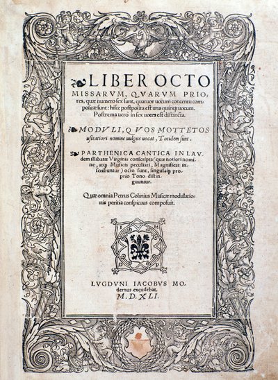 وجه الكتاب من ثماني كتل من الكتاب (1541) بواسطة فنان غير معروف