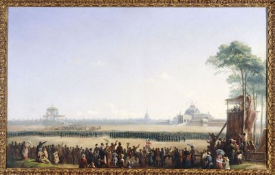 الاحتفال الذي أقيم في 10 مايو 1852 في شامب دو مارس وتوزيع النسور ومباركة الأعلام بواسطة فنان غير معروف