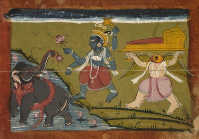 Gajendra Moksha: خلاص ملك الفيلة بواسطة فنان غير معروف
