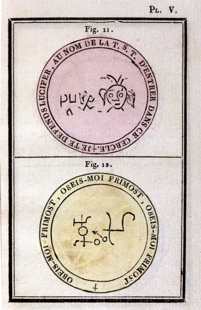 استخدم Grimoire of Pope Honorius لاستدعاء الشياطين. إد. من 1760. بواسطة فنان غير معروف