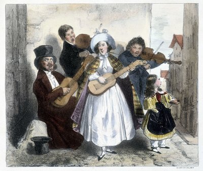 Group of street musicians, late 19th century بواسطة فنان غير معروف