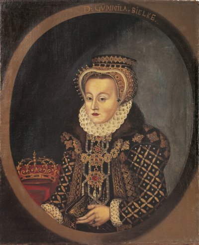 Gunilla Bielke ، reine consort de Suede Finlande - صورة جونيلا بيلكي (1568-1597) ، ملكة السويد ، مجهول. زيت على قماش بواسطة فنان غير معروف