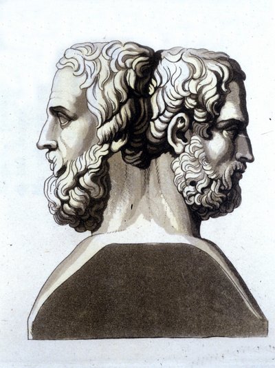 هيرودوت (484 قبل الميلاد - 425 قبل الميلاد) ، مؤرخ يوناني و Tucicide (Thucydides) (حوالي 465 م 395 قبل الميلاد) ، مؤرخ يوناني. بواسطة فنان غير معروف