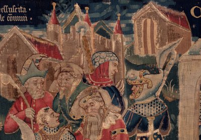 تاريخ القديس بيات والقديس إليوتير ، المشهد 12: قيامة ابنة المنبر التفاصيل. بواسطة فنان غير معروف