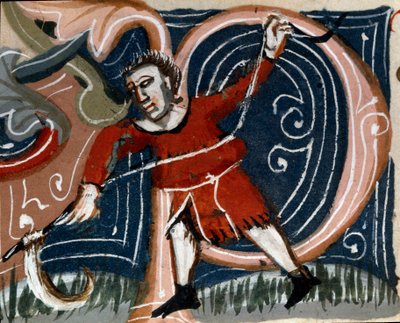 البستنة: قص الأعشاب. التفاصيل. صفحة المخطوطة (MS.s.vi) "" المأكولات الزراعية "" (Trattato di agraria) بقلم Pietro de Crescenzi (حجر الهلال أو Crescens Stone) (1233-1320) القرن الرابع عشر Cesena، Biblioteca Malatestiana بواسطة فنان غير معروف