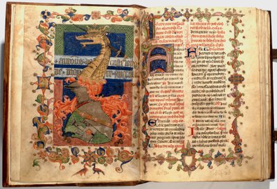 إضاءات من صص .8v و 9 r من كتاب القداس المعروف باسم "دراغون" بواسطة فنان غير معروف