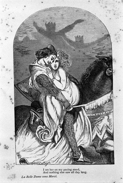 رسم توضيحي لـ "السيدة الجميلة بلا رحمة" للشاعر جون كيتس (1795-1821) القرن التاسع عشر بواسطة فنان غير معروف