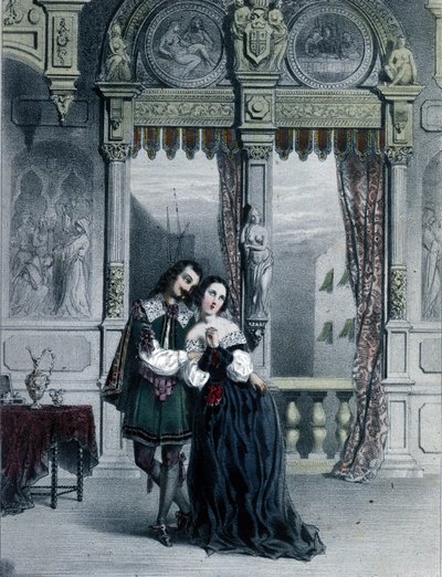 رسم توضيحي للفصل الثاني من أوبرا "أليساندرو ستراديلا" للمؤلف الموسيقي الألماني فريدريك فون فلوتو (1812-1883) بواسطة فنان غير معروف