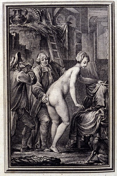 La mare du compere Pierre- في "" حكايات وأخبار في شعر "لجين لافونتين. 1762. بواسطة فنان غير معروف