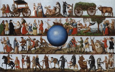 Le Monde a L'Envers - العالم انقلب رأسًا على عقب - مجهول. زيت على قماش ، أوائل القرن الثامن عشر. الأبعاد: 190.5 × 114 سم. معرض وايس بواسطة فنان غير معروف