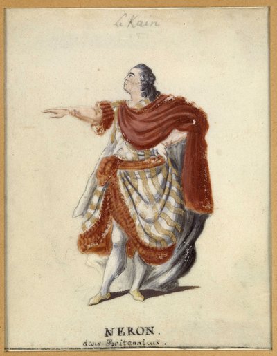 Lekain (Henri Louis Cain (Henri-Louis Le Kain) (1729-1778) بدور نيرو في فيلم "Britannicus" في راسين بواسطة فنان غير معروف