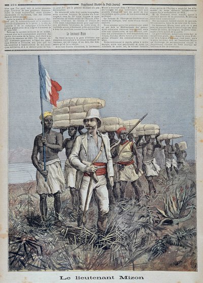 Lieutenant Mizon heads of an exploration column in Central Africa - in “” Le petit journal”” of 09/07/1892 بواسطة فنان غير معروف