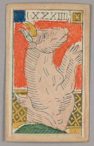 بطاقة لعب Minchiate (Tarot) بواسطة فنان غير معروف