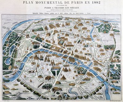 Monumental Plan of Paris in 1882 بواسطة فنان غير معروف