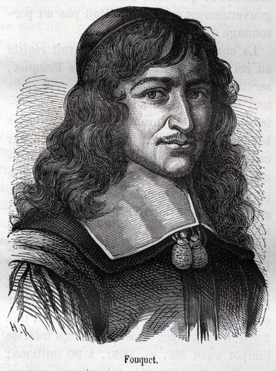 نيكولا فوكيه (1615 - 1680) ، رجل دولة فرنسي. نقش من "L'Histoire de France" بقلم Henri Martin، sd. القرن ال 19. بواسطة فنان غير معروف