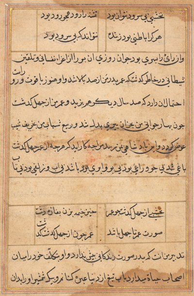 صفحة من حكايات ببغاء (توتي-ناما): صفحة نصية بواسطة فنان غير معروف
