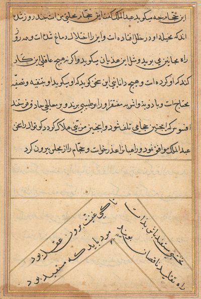 صفحة من حكايات ببغاء (توتي-ناما): صفحة نصية بواسطة فنان غير معروف