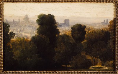 باريس تُرى من مرتفعات بيلفيل؛ حوالي عام 1840، الدائرة 19 الحالية، في عام 1840 (زيت على قماش) بواسطة فنان غير معروف