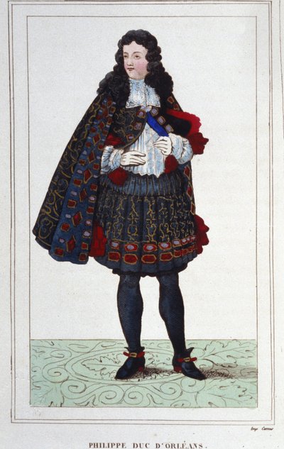 فيليب الثاني ، دوق أورليان ، شارتر ، فالوا ، نيمور ومونتبنسير (1674-1723). حاكم فرنسا من عام 1715 إلى عام 1723. نقش من عام 1830. بواسطة فنان غير معروف