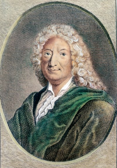 صورة لألان رينيه ليساج (آلان رينيه لو سيج) (1668-1747) ، كاتب فرنسي. نقش القرن الثامن عشر. مجموعة خاصة بواسطة فنان غير معروف