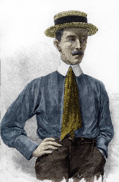 صورة لألبرتو سانتوس دومونت (1873-1932) ، فنان طيران برازيلي. بواسطة فنان غير معروف