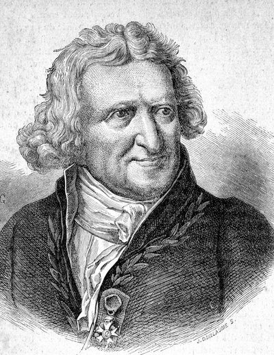 صورة أنطوان أوجستين بارمنتييه (1737 - 1813) ، الصيدلاني العسكري والمهندس الزراعي الفرنسي - في "" المعاصرون "، أواخر القرن التاسع عشر. بواسطة فنان غير معروف
