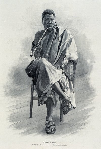 صورة شخصية لهانزين (1844-1900) ، ملك داهومي (بنين الحالية). بواسطة فنان غير معروف