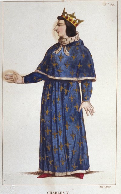بورتريه تشارلز الخامس الحكيم (1338 - 1380) نقش عام 1830 بواسطة فنان غير معروف