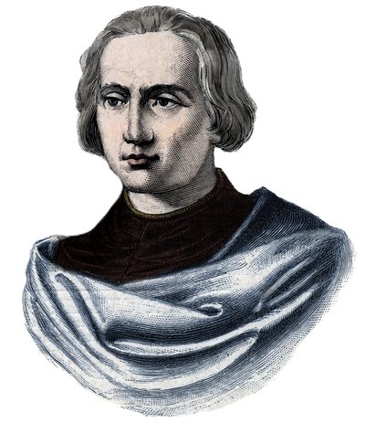 صورة كريستوفر كولومبوس (كريستوفر كولومبوس ، كريستوفورو كولومبو ، كريستوبال كولون) (1451-1506) نقش القرن التاسع عشر بواسطة فنان غير معروف