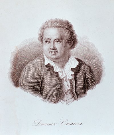 صورة لدومينيكو سيماروزا (1749-1801) نقش الملحن الإيطالي. القرن ال 18. ميلان ، مكتبة المعهد الموسيقي بواسطة فنان غير معروف