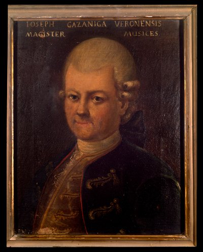صورة جوزيبي جازانيجا (1743-1818) الملحن الإيطالي لوحة مجهولة. القرن ال 18. بولونيا ، متحف ببليوغرافي موسيقي مدني. بواسطة فنان غير معروف